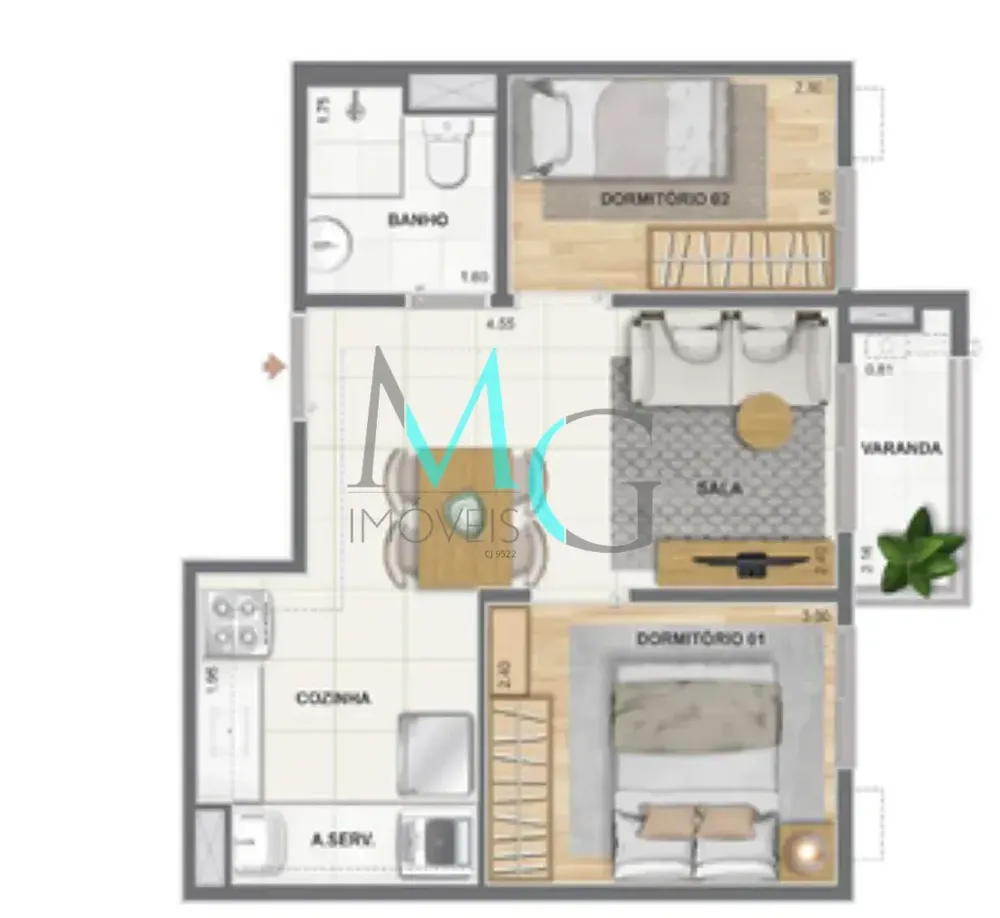 Apartamento, 2 quartos, 39 m² - Foto 23