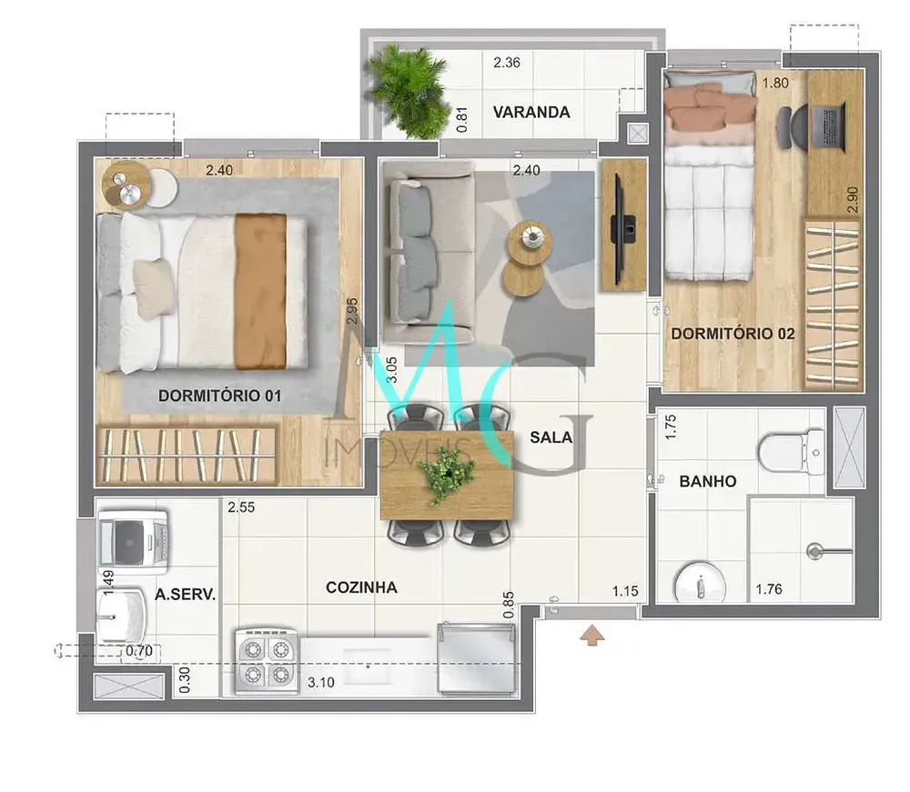 Apartamento, 2 quartos, 47 m² - Foto 21