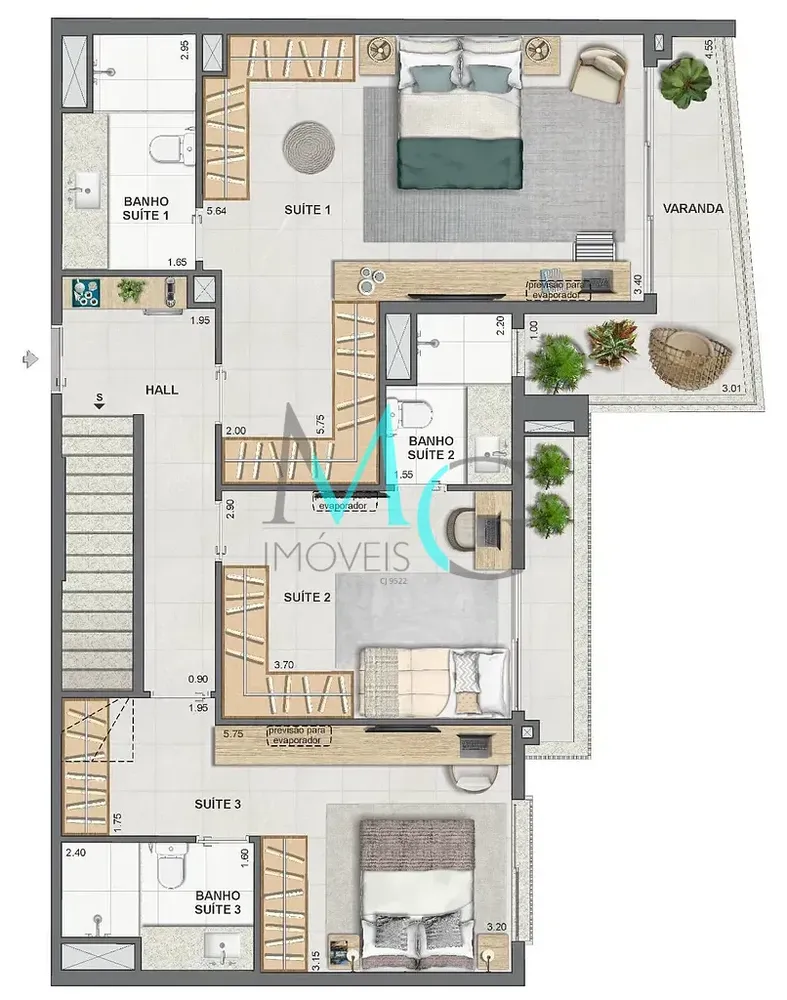 Cobertura, 3 quartos, 149 m² - Foto 85