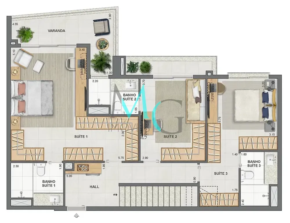 Cobertura, 3 quartos, 149 m² - Foto 87