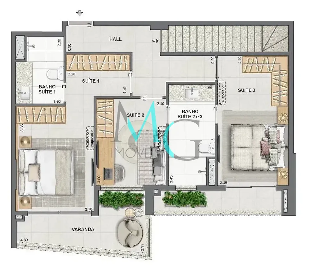 Cobertura, 3 quartos, 149 m² - Foto 70