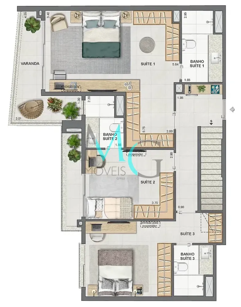 Cobertura, 3 quartos, 149 m² - Foto 80