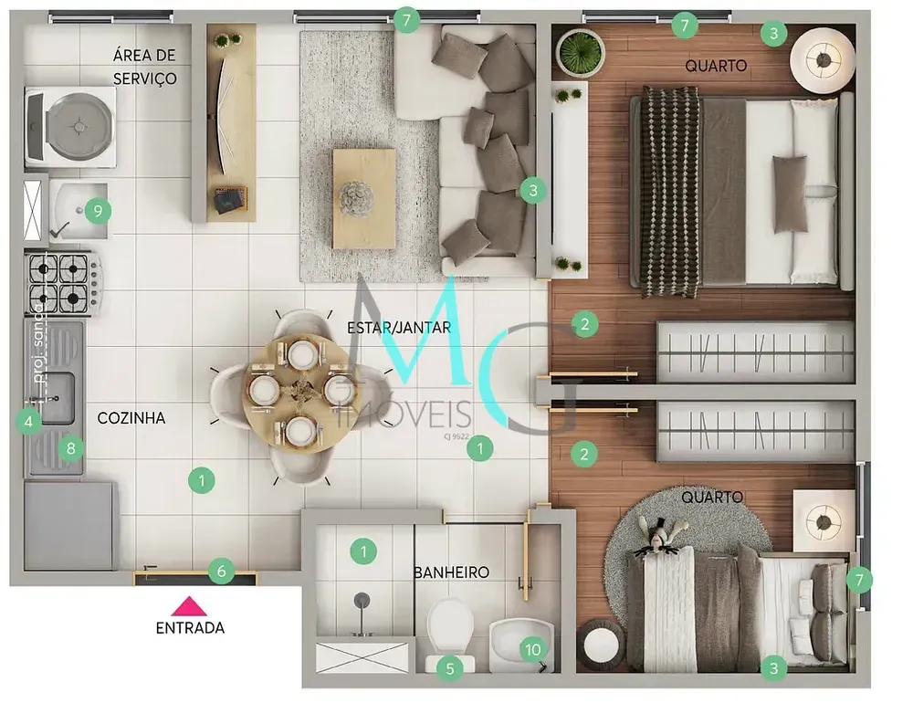 Apartamento, 2 quartos, 59 m² - Foto 4