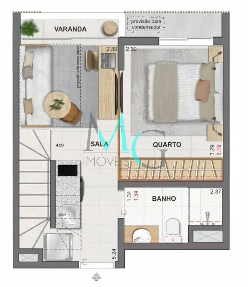 Cobertura, 1 quarto, 70 m² - Foto 28