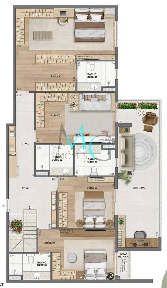 Cobertura, 4 quartos, 310 m² - Foto 61