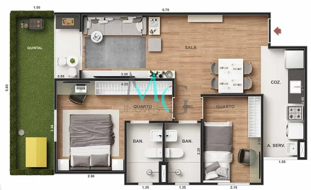 Apartamento, 2 quartos, 43 m² - Foto 18