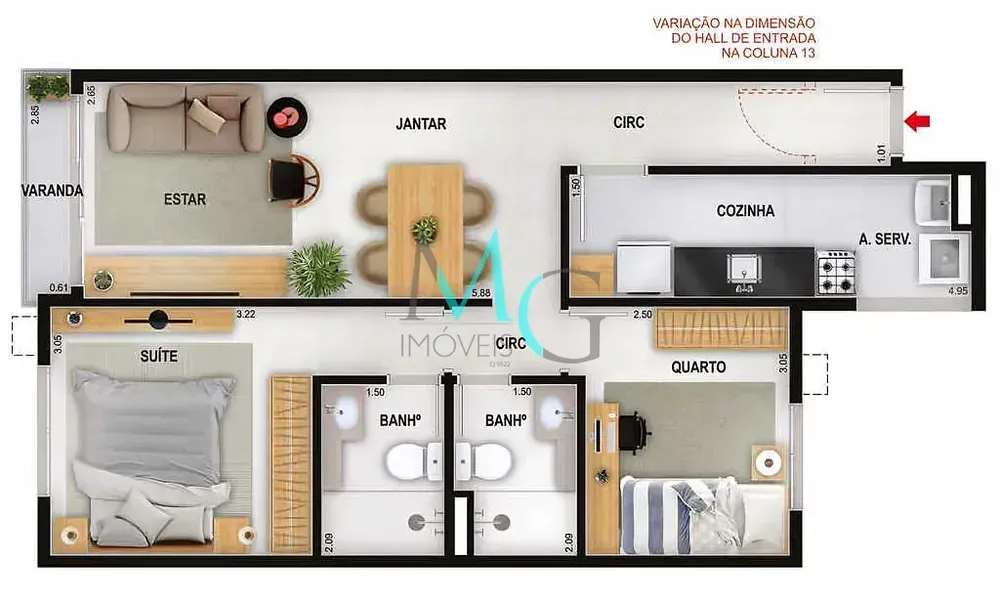 Apartamento, 3 quartos, 77 m² - Foto 14