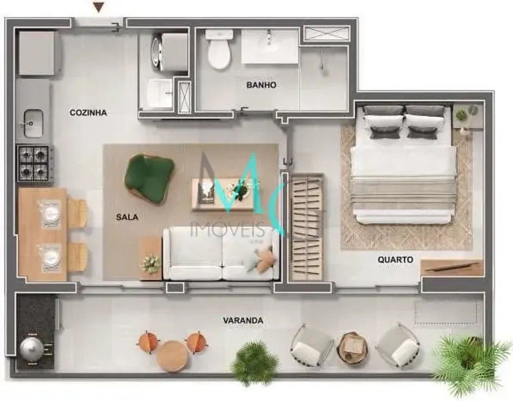 Apartamento, 1 quarto, 35 m² - Foto 9
