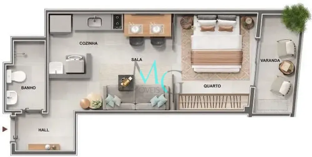 Apartamento, 1 quarto, 35 m² - Foto 42