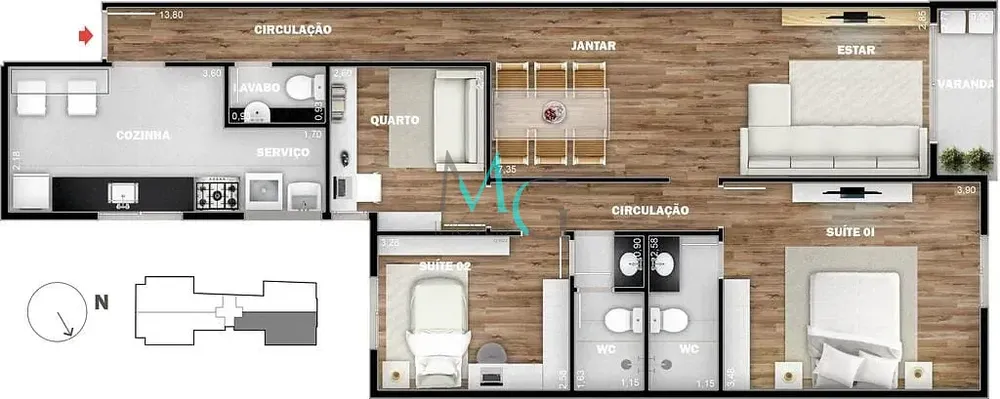 Cobertura, 4 quartos, 166 m² - Foto 15