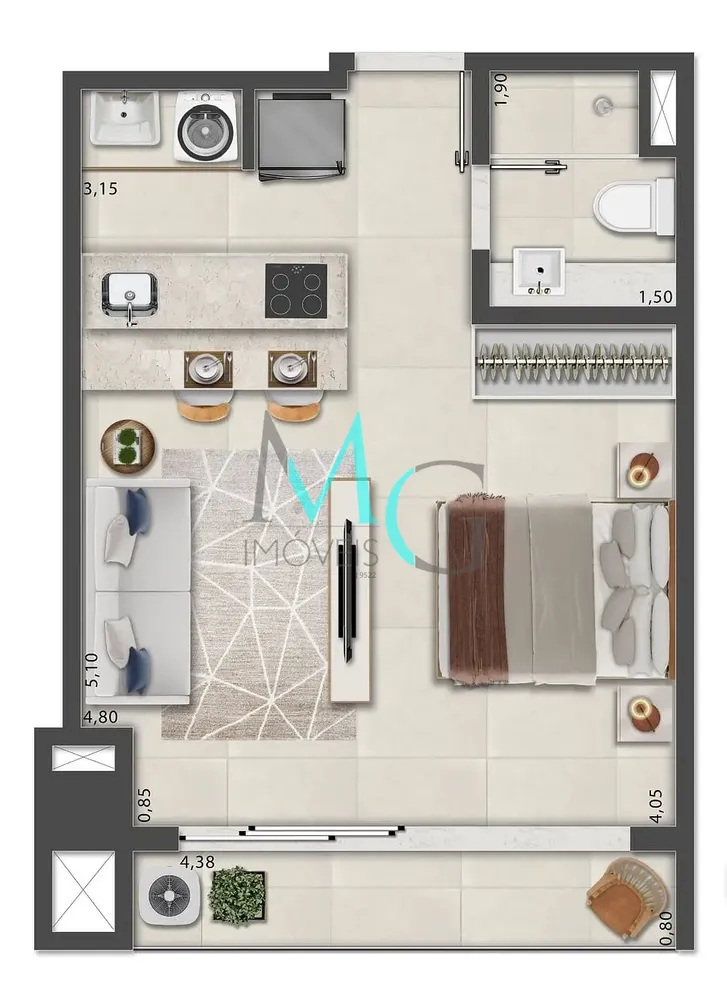 Apartamento, 1 quarto, 77 m² - Foto 82