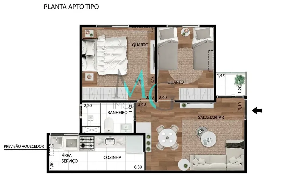 Apartamento, 2 quartos, 42 m² - Foto 14