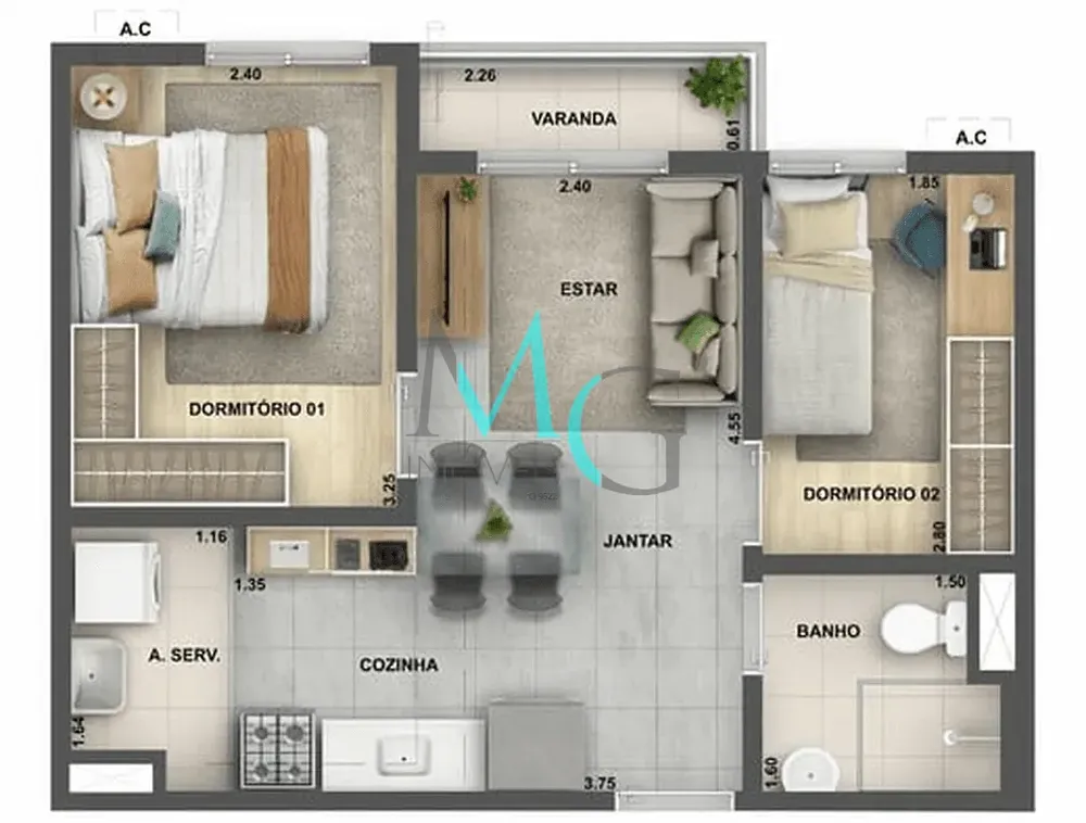 Apartamento, 2 quartos, 41 m² - Foto 20