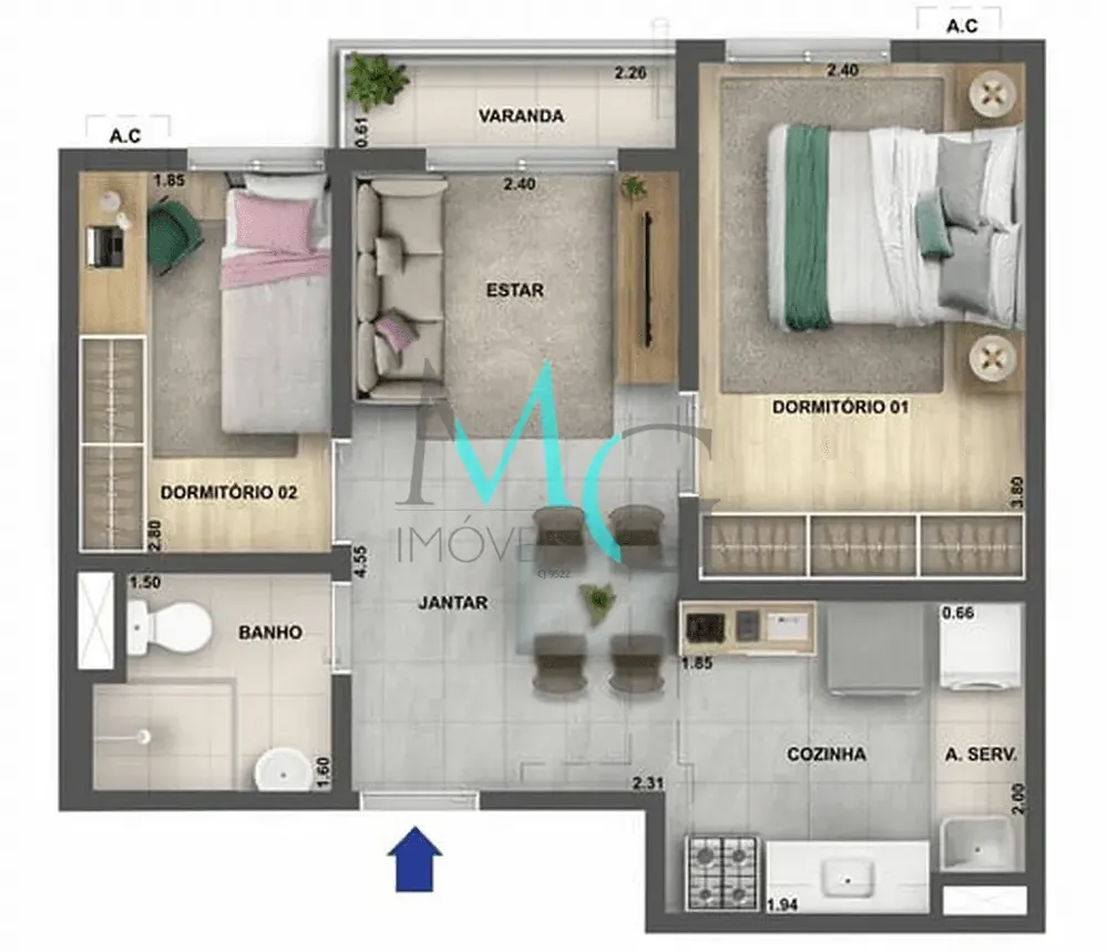 Apartamento, 2 quartos, 41 m² - Foto 21