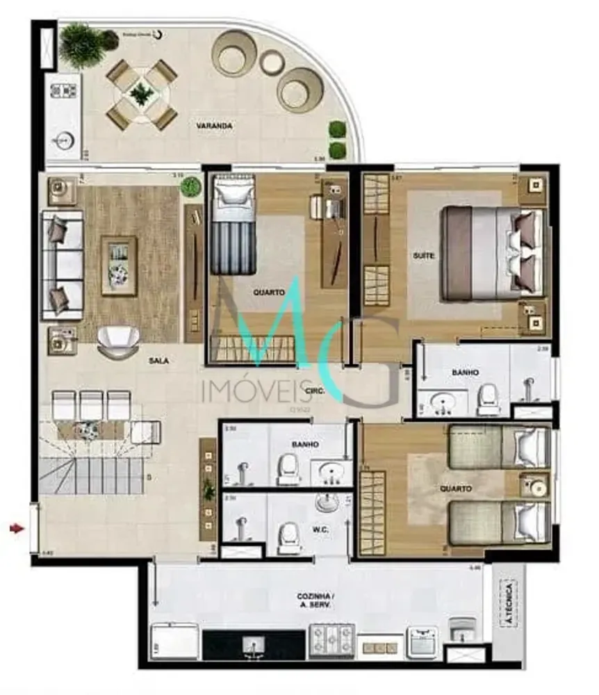 Cobertura, 5 quartos, 247 m² - Foto 55