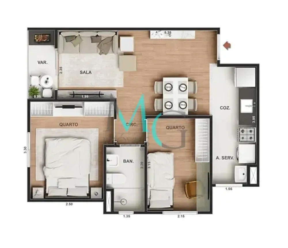 Apartamento, 2 quartos, 44 m² - Foto 16