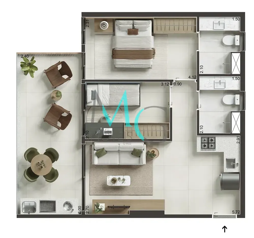 Apartamento, 2 quartos, 61 m² - Foto 34