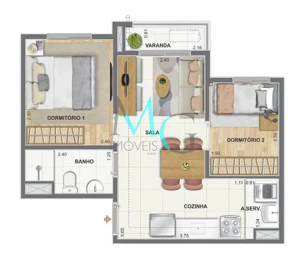 Apartamento, 2 quartos, 54 m² - Foto 25