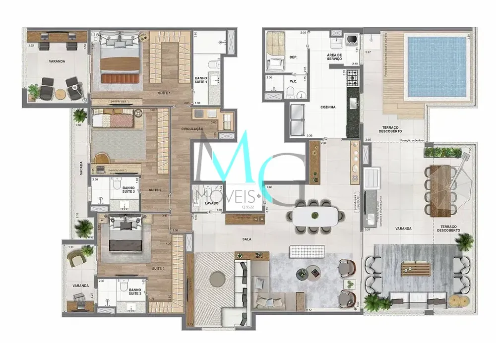 Apartamento, 3 quartos, 151 m² - Foto 61