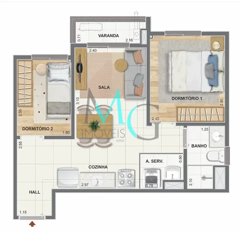 Apartamento, 1 quarto, 32 m² - Foto 22