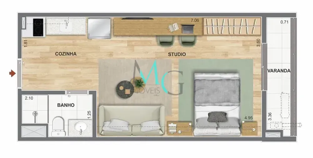 Apartamento, 1 quarto, 32 m² - Foto 20