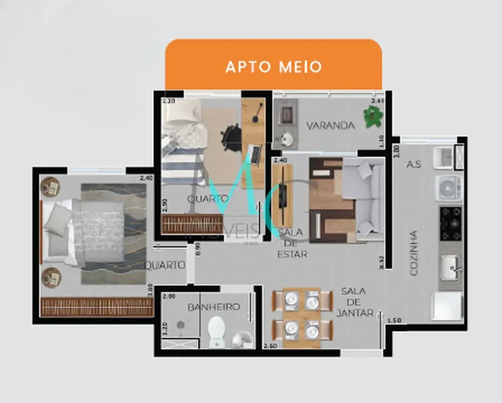 Apartamento, 2 quartos, 45 m² - Foto 17