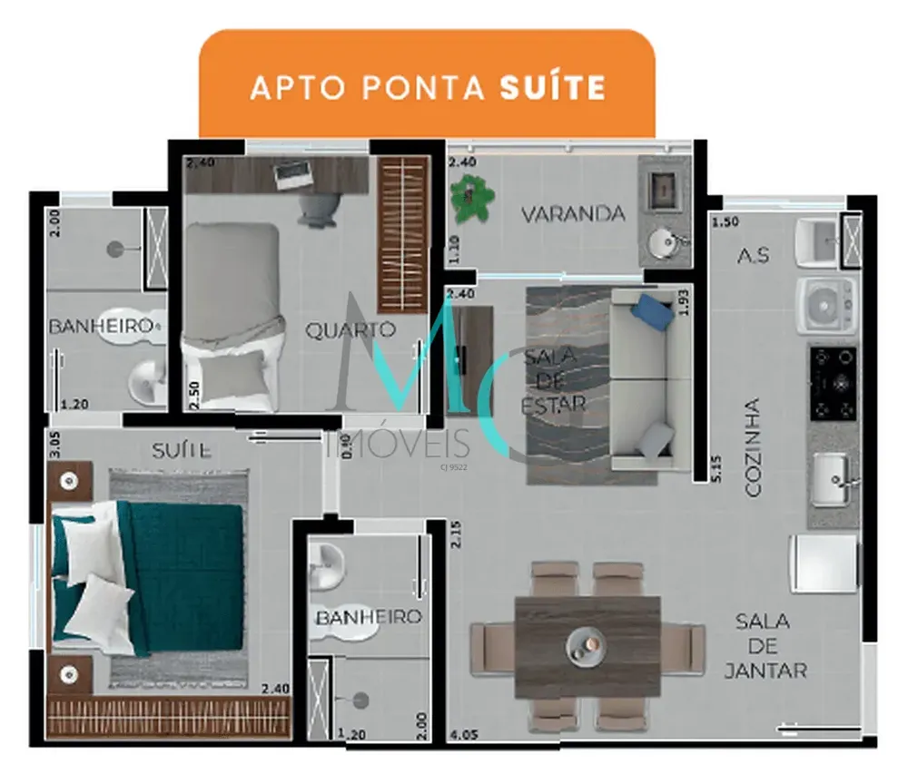 Apartamento, 2 quartos, 45 m² - Foto 19