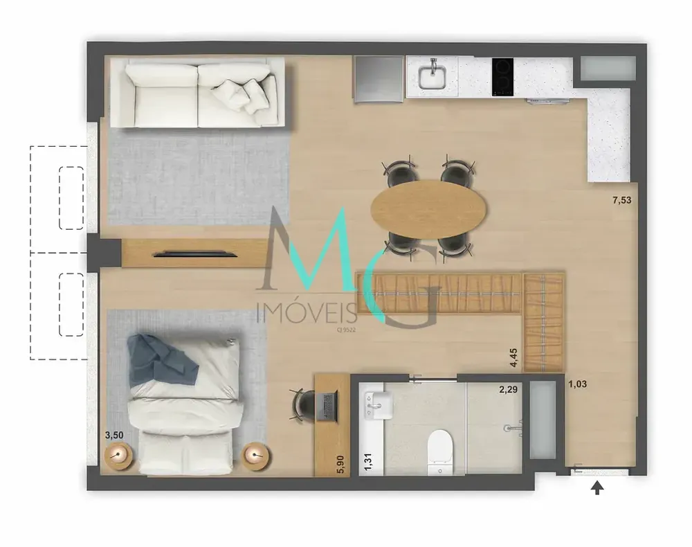 Apartamento, 1 quarto, 32 m² - Foto 22