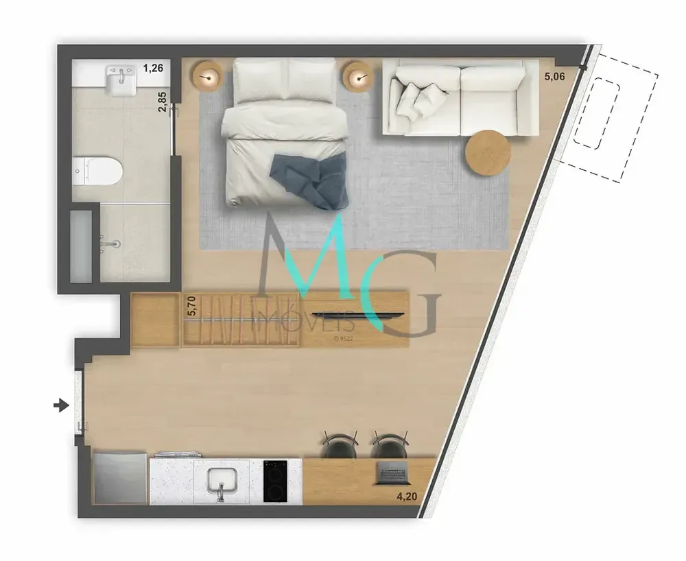 Apartamento, 1 quarto, 32 m² - Foto 18