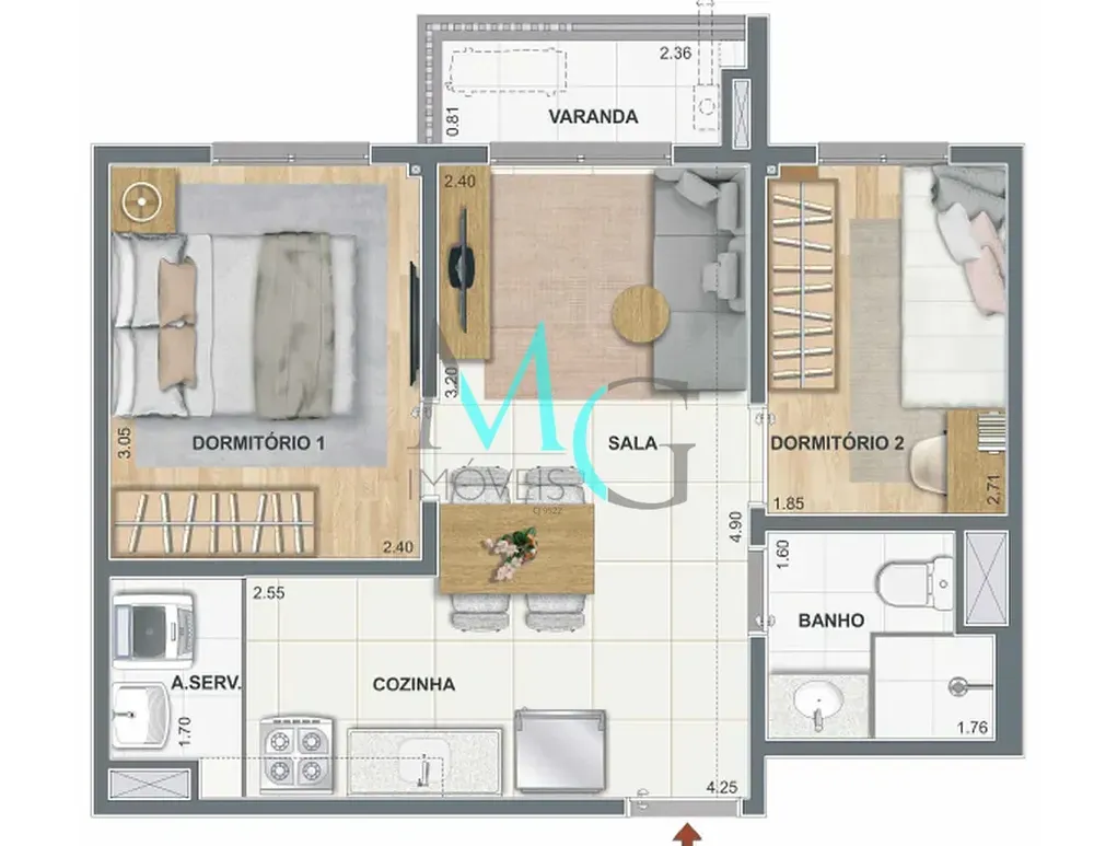 Apartamento, 2 quartos, 53 m² - Foto 31