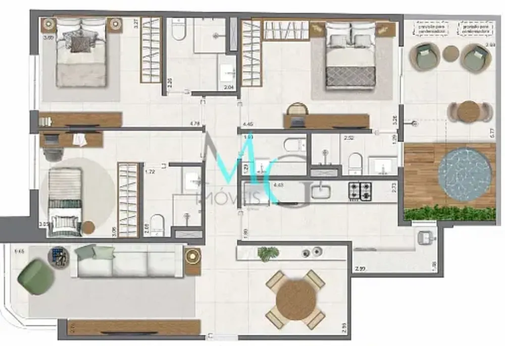Apartamento, 3 quartos, 111 m² - Foto 49