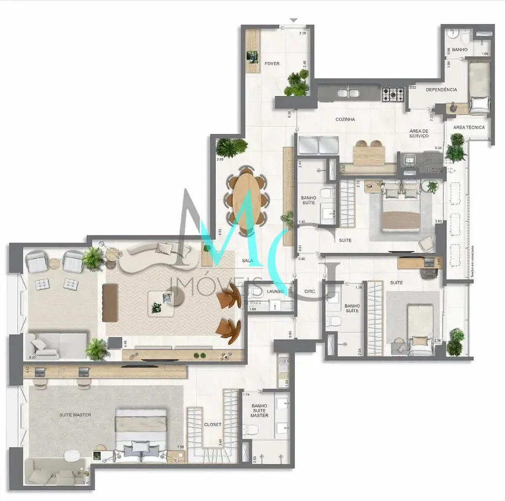 Apartamento, 4 quartos, 192 m² - Foto 64
