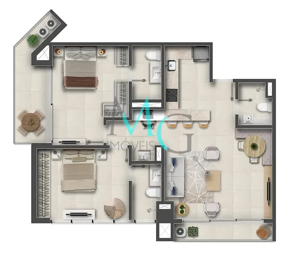 Apartamento, 2 quartos, 79 m² - Foto 3