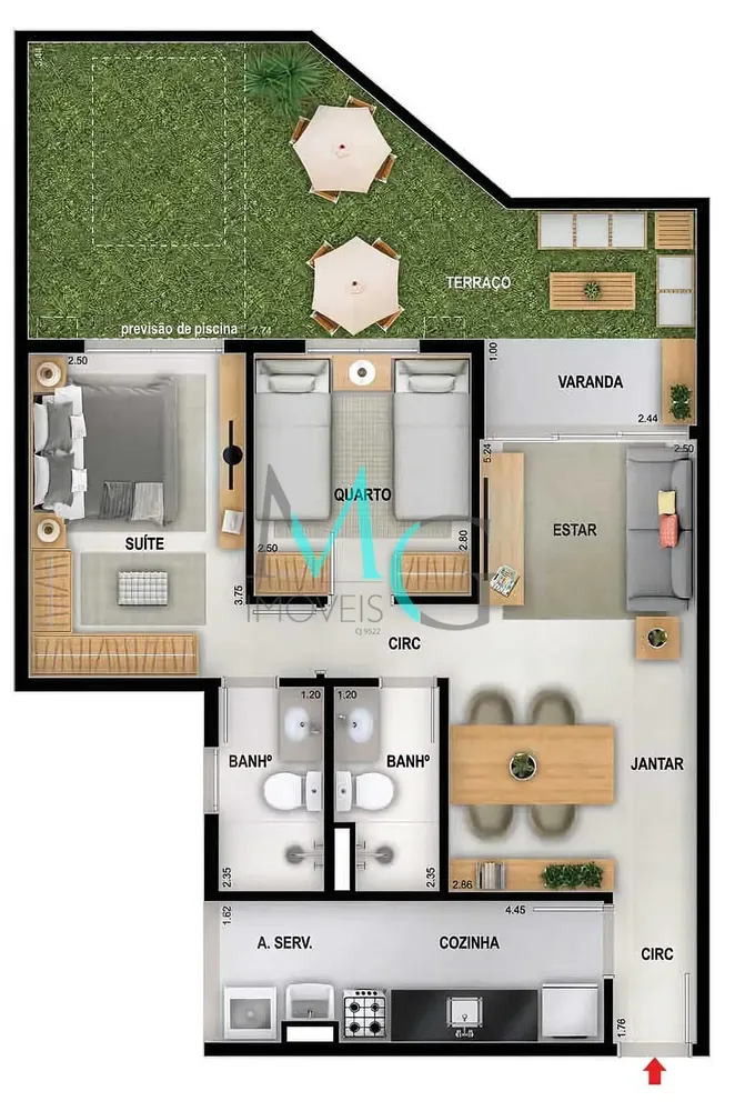 Cobertura, 2 quartos, 133 m² - Foto 19