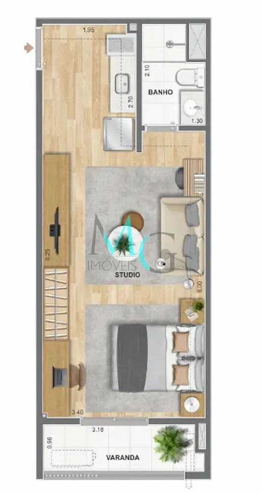 Apartamento, 1 quarto, 34 m² - Foto 19