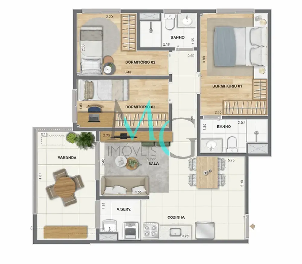 Apartamento, 1 quarto, 34 m² - Foto 21