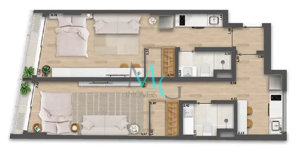 Cobertura, 1 quarto, 62 m² - Foto 6