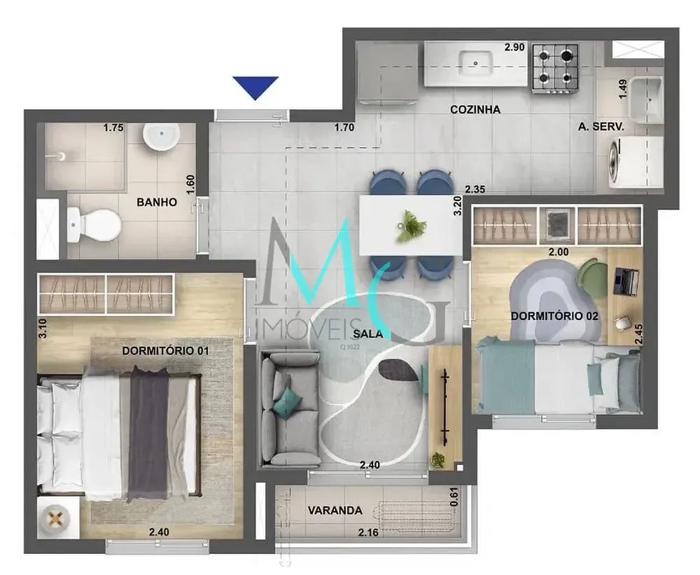 Apartamento, 2 quartos, 37 m² - Foto 19