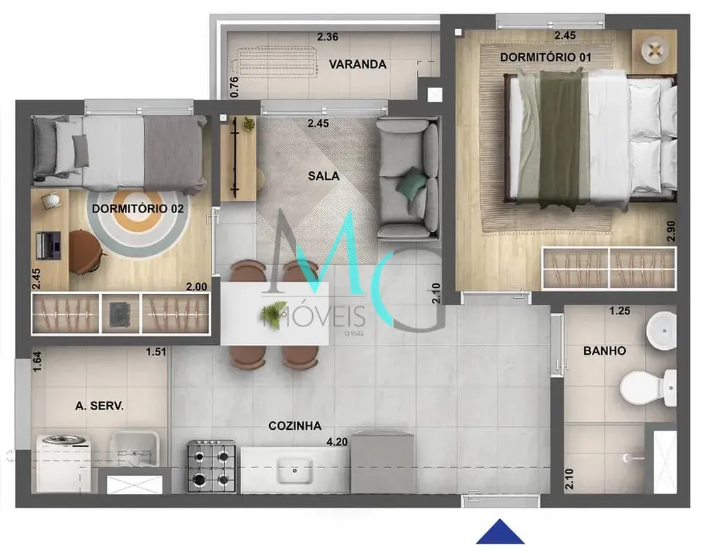 Apartamento, 2 quartos, 37 m² - Foto 18