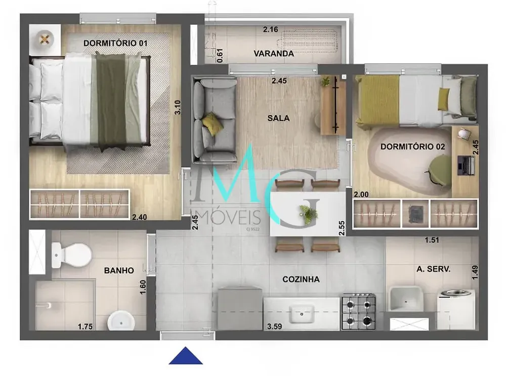 Apartamento, 2 quartos, 37 m² - Foto 16