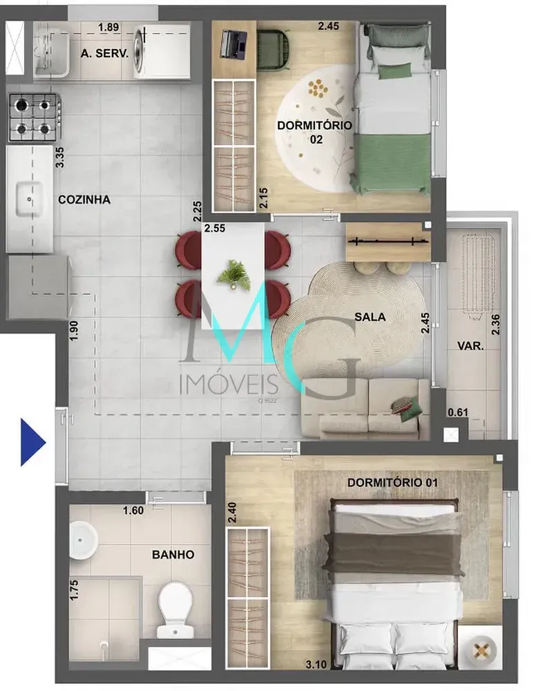Apartamento, 2 quartos, 37 m² - Foto 20