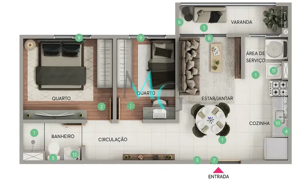 Apartamento, 2 quartos, 40 m² - Foto 5