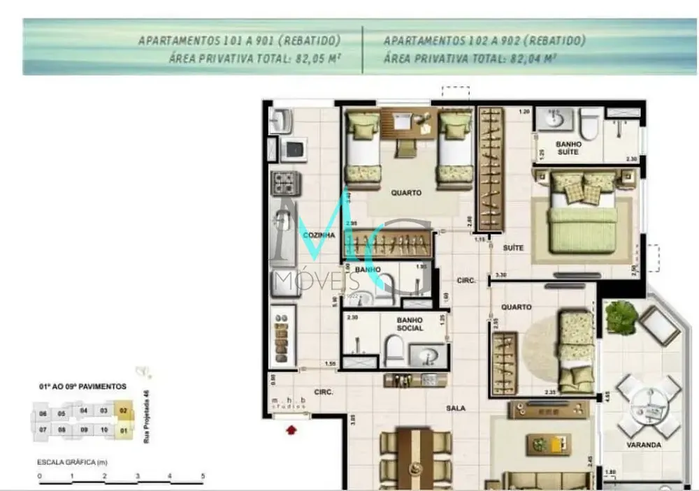 Apartamento, 3 quartos, 82 m² - Foto 47