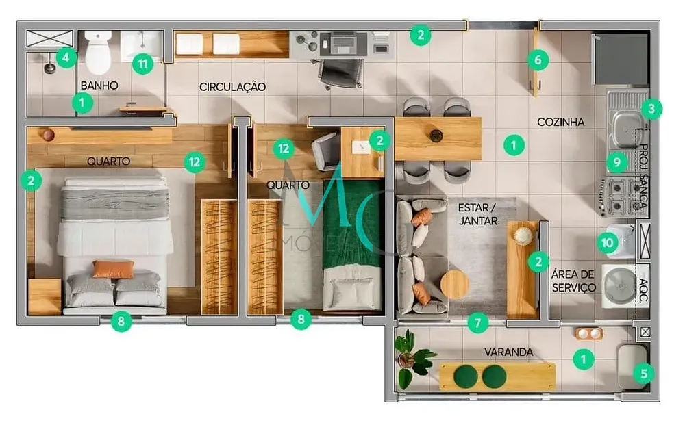 Apartamento, 2 quartos, 40 m² - Foto 17