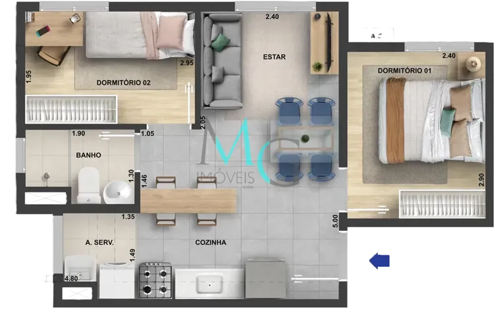 Apartamento, 2 quartos, 57 m² - Foto 15