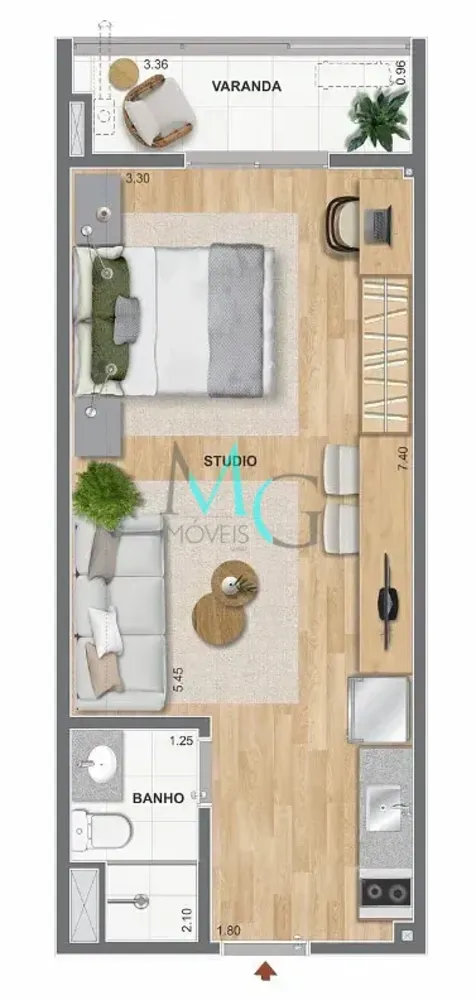 Apartamento, 1 quarto, 33 m² - Foto 18