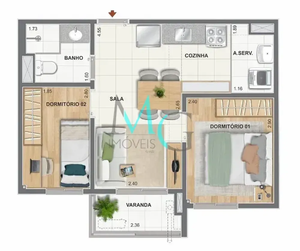 Apartamento, 1 quarto, 33 m² - Foto 21