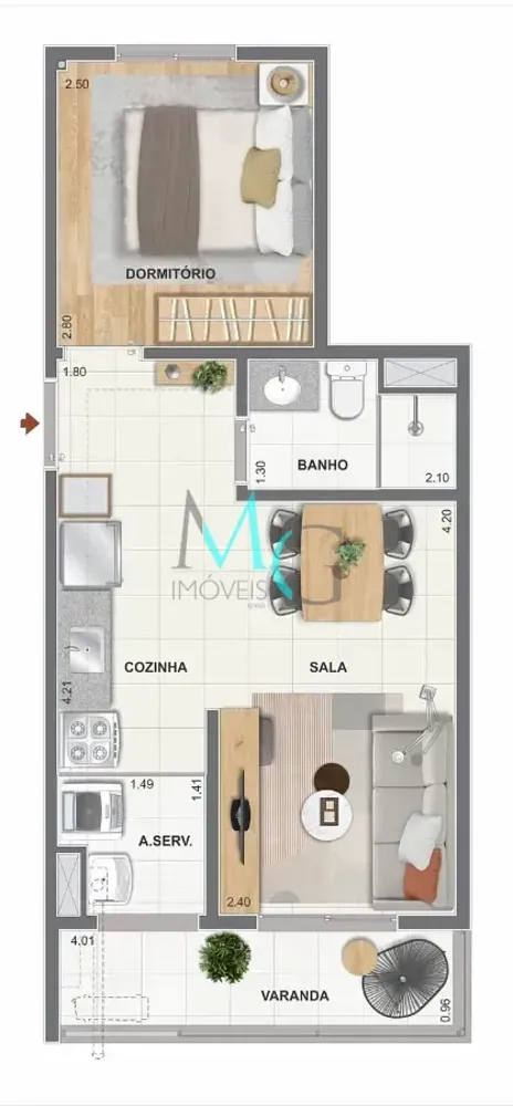Apartamento, 1 quarto, 33 m² - Foto 20