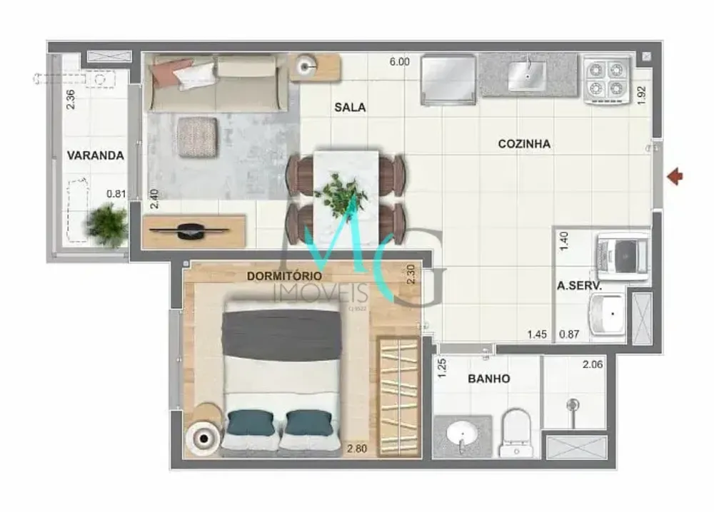 Apartamento, 1 quarto, 33 m² - Foto 19