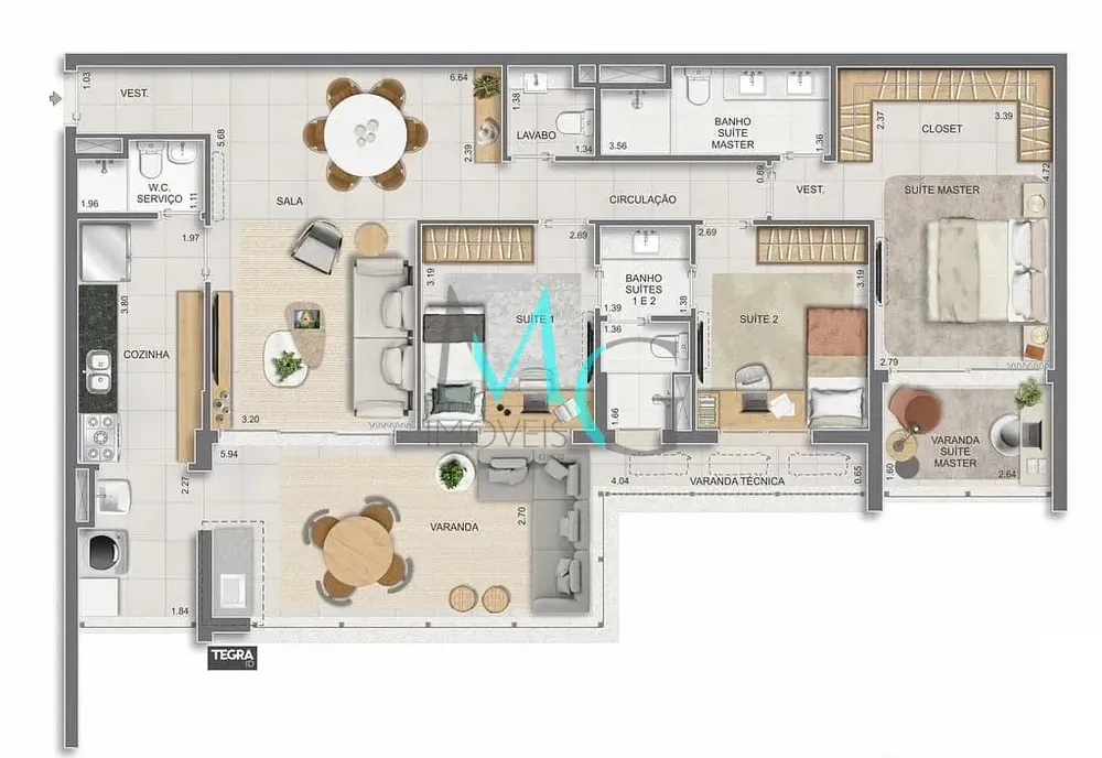 Apartamento, 3 quartos, 186 m² - Foto 106